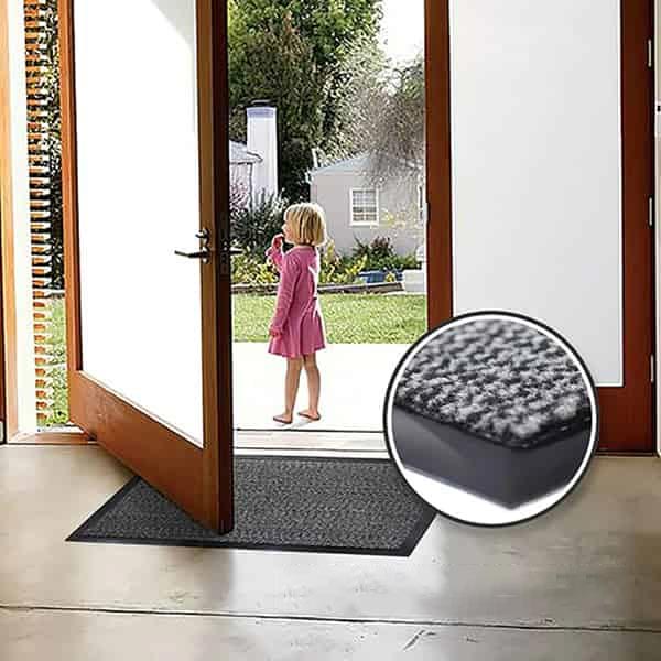 Grey/Black Non Slip Hard Wearing Barrier Rubber Mats For Indoor And Outdoor