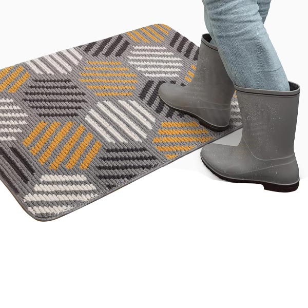 Grey Non-Slip Machine Washable Soft Doormat For Front Door Entry, Outdoor Dirt Trapper Mat
