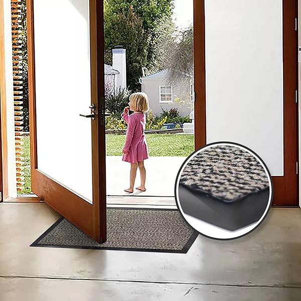 Heavy Duty Rubber Barrier Beige/Black Hard Wearing Mats For Indoor And Outdoor
