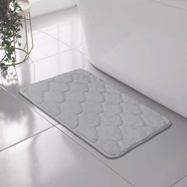 Non Slip Classic Shell Greek Memory Foam Bathroom Mat Rug
